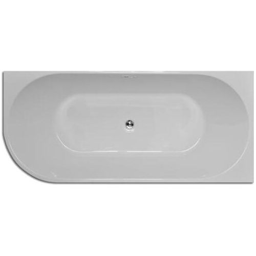 Badewanne Acryl Linke Seite abgerundet 180 x 80 Wand aus Acryl Farbe weiß, NEW-14305