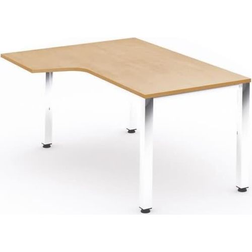 Schreibtisch Executive L-Form links BxTxH 180x120x73cm Gestell verchromt Platte Melamin buche