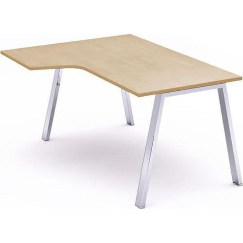 Schreibtisch Blanca L-Form links BxTxH 160x120x73cm Gestell verchromt Platte Melamin buche.