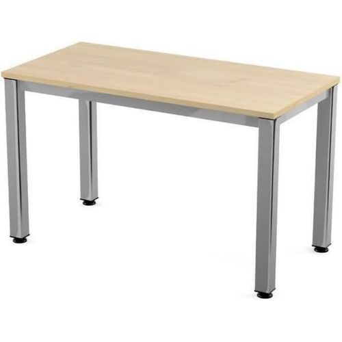 Schreibtisch Executive BxTxH 120x60x73cm Gestell verchromt Platte Melamin buche.