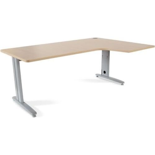 Schreibtisch Metal L-Form rechts 180x120x72cm Gestell grau Platte Melamin buche.