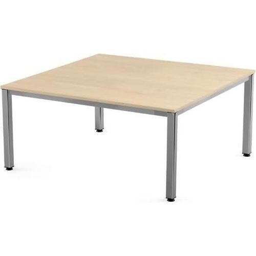 Schreibtisch Executive BxTxH 120x120x73cm Gestell verchromt Platte Melamin buche