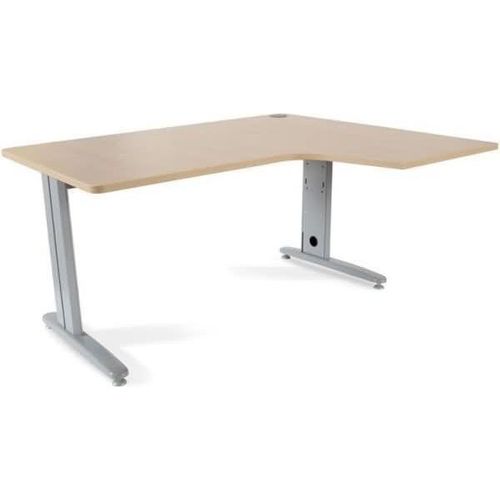 Schreibtisch Metal L-Form rechts 160x120x72cm Platte einstellbar Gestell grau Platte Melamin buche.