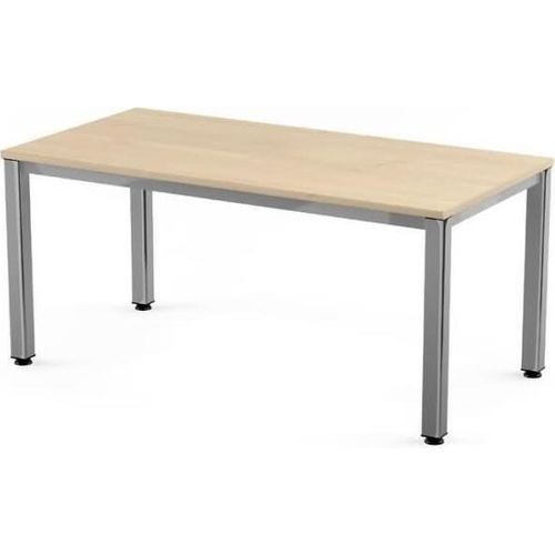 Schreibtisch Executive BxTxH 120x80x73cm Gestell verchromt Platte Melamin buche.