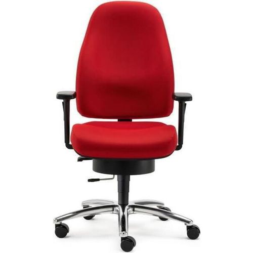 Bürodrehstuhl Lady Sitwell m. Armlehne Alu-Fußkreuz rot