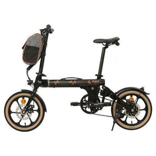 360Home 16 Zoll Klappbares E-bike Elektrofahrrad dreifach klappbar Schwarz