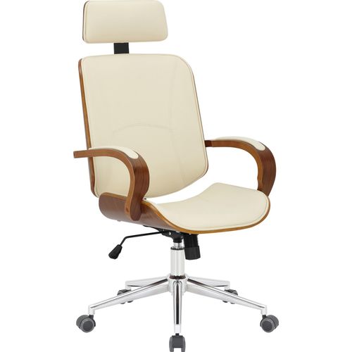 TPFLiving Bürostuhl Daytona walnuss/creme