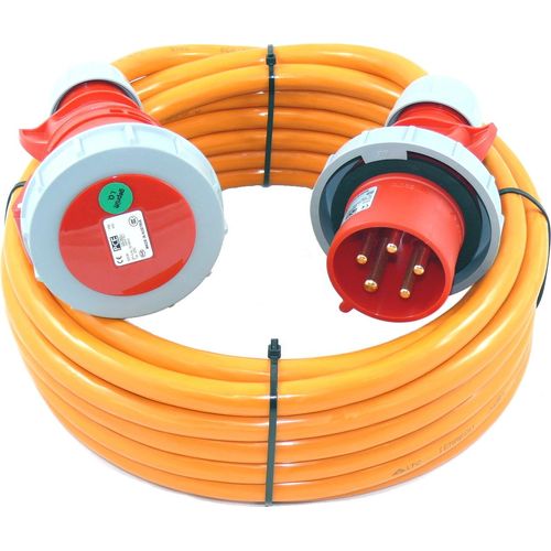 CEE Verlängerungskabel Starkstrom wasserdicht H07BQ 5G6 5x6 32A IP67 5-50m, Größe:5G6/ 50m