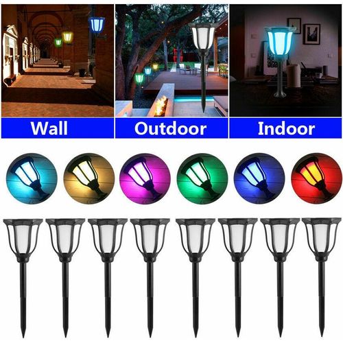 Solarleuchte Garten, 6 Stück Solarlampen für Außen LED Outdoor Leuchten Wasserdicht, Auto Ein/Aus Solar Wegeleuchte Beleuchtung Dekoration für Garten, Patio, Rasen, 6 Farbwechse
