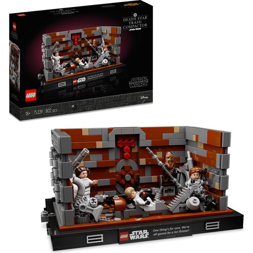 LEGO 75339 Star Wars Müllpresse im Todesstern – Diorama Fanartikel, Set für Erwachsene, baubares Deko-Modell aus Eine neue Hoffnung, Geschenk
