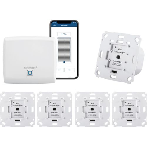 Homematic IP Rollladensteuerung für 5 Rollläden. Smart Home Set mit App zur Automatisierung der Rollläden. Ideal zur Nachrüstung. Alexa kompatibel.