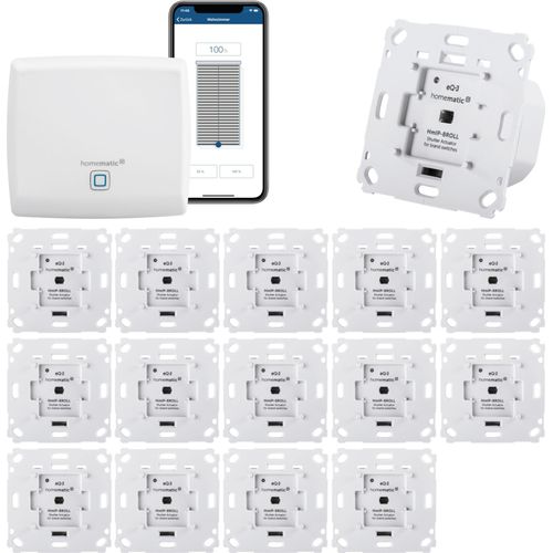 Homematic IP Rollladensteuerung für 15 Rollläden. Smart Home Set mit App zur Automatisierung der Rollläden. Ideal zur Nachrüstung. Alexa kompatibel.