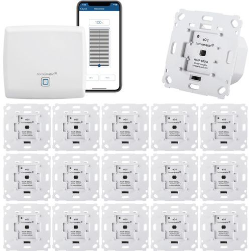 Homematic IP Rollladensteuerung für 16 Rollläden. Smart Home Set mit App zur Automatisierung der Rollläden. Ideal zur Nachrüstung. Alexa kompatibel.