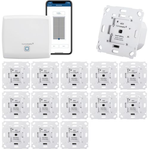 Homematic IP Rollladensteuerung für 14 Rollläden. Smart Home Set mit App zur Automatisierung der Rollläden. Ideal zur Nachrüstung. Alexa kompatibel.