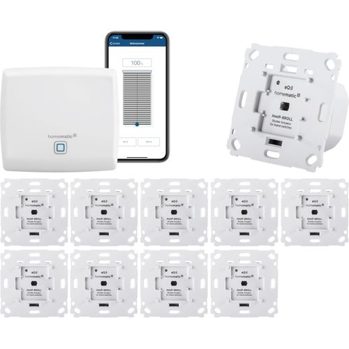 Homematic IP Rollladensteuerung für 10 Rollläden. Smart Home Set mit App zur Automatisierung der Rollläden. Ideal zur Nachrüstung. Alexa kompatibel.