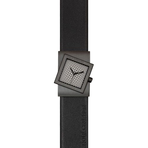 Rolf Cremer Uhr Turn S 507777 Lederband, schwarz-weiß karriert