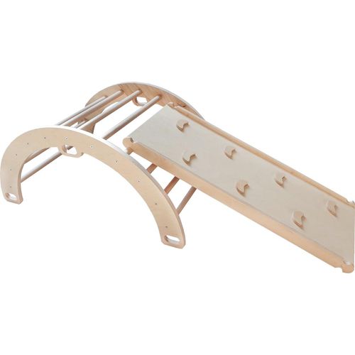 Spielplatz indoor | Kletterbogen Holz Schaukel Rutsche für Kinder | Montessori Spielzeug Kinderrutsche
