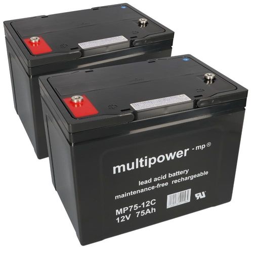 Blei Akku kompatibel Jansen E-Mobile und Scooter 2x 12V 75Ah MP