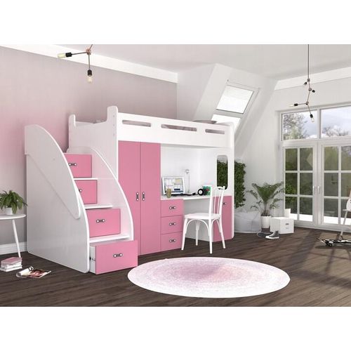 Etagenbett Hochbett Spielbett Kinderbett mit Matratze und Schublade Doppelstockbett ZUZIA PLUS 200x80