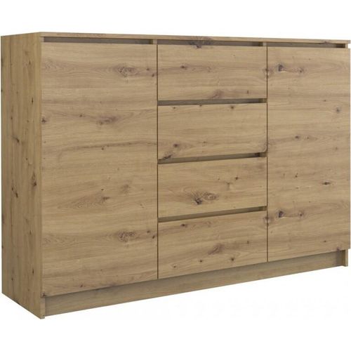 Kommode mit 4 Schubladen 2 Schränke 120cm Klamotenschrank Sideboard artisan