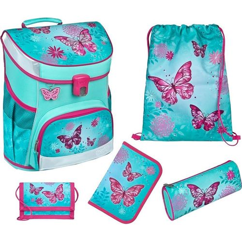 BUTTERFLY Schulranzen Scooli Campus Fit 5-teiliges Set (inkl. Federmappe, Schlamper, Turn- und Geldbeutel)