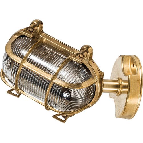 Außenleuchte Wand Haus Hof IP64 E27 Glas Messing Maritim Wandlampe außen
