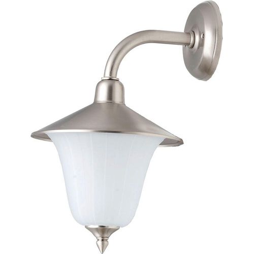 Wandleuchte außen Weiß Nickel IP23 E14 Glas Echt-Messing Rustikal Wandlampe außen Terrasse Garten