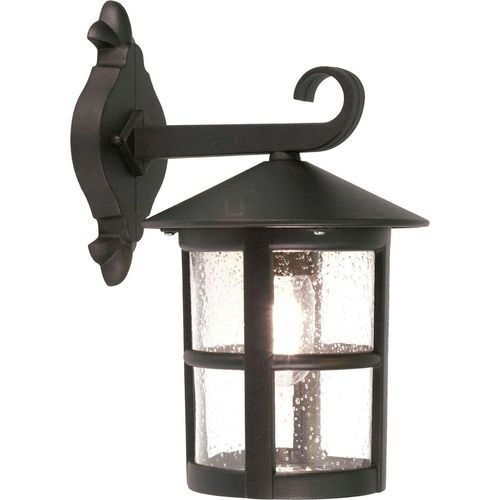 Wandlampe außen Schwarz IP43 E27 Glas Aluminium Rustikal Außenlampe Wand Haus Hof
