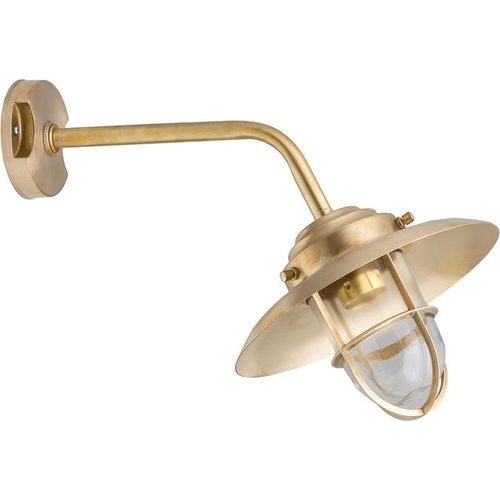 Wandleuchte außen E27 IP43 Haus Garten Messing Maritim Außenlampe Wand