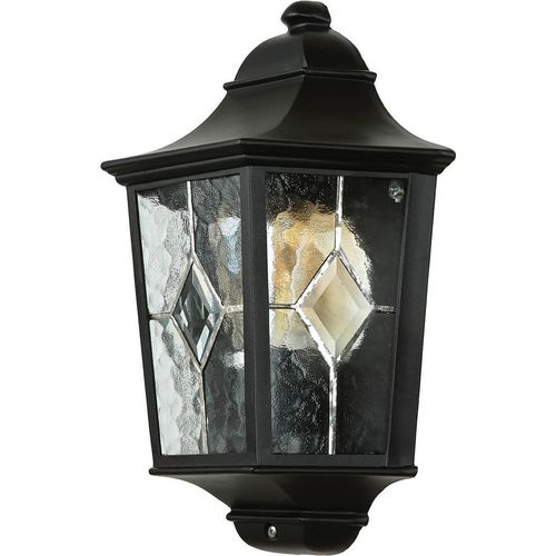 Wandlampe außen Haus Terrasse IP43 Schwarz E27 Glas Metall Rustikal Außenleuchte Wand