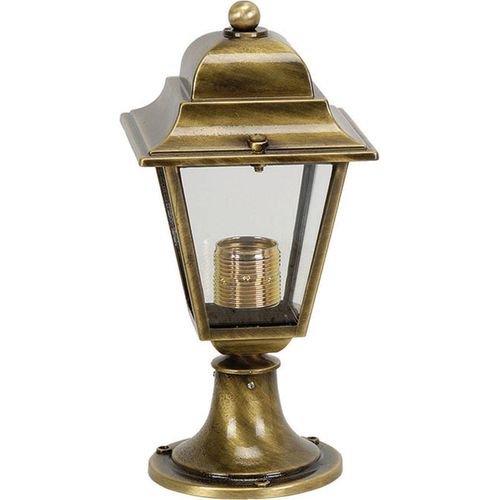 Stehlampe außen IP43 E27 28 cm Messing massiv Rustikal Haus Garten Wegeleuchte