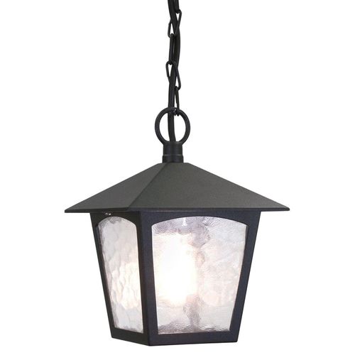 Pendelleuchte außen Schwarz IP43 E27 Glas Aluminium Rustikal Außenlampe Garten Terrasse
