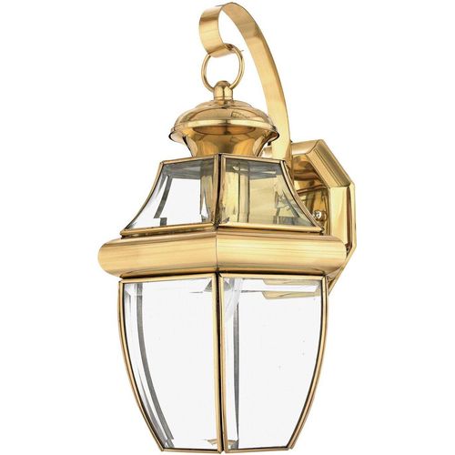 Wandlampe außen E27 IP44 Haus Hof Glas Messing Vintage Außenleuchte Wand