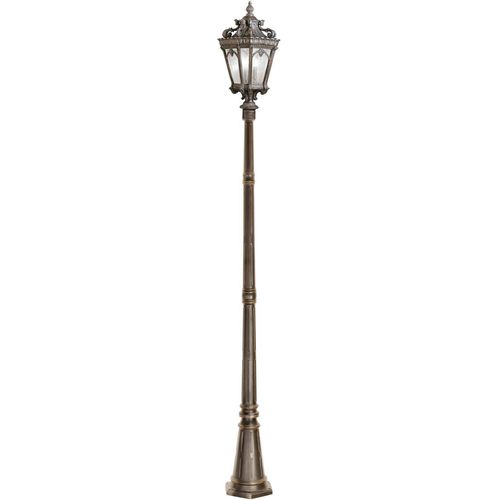 Stehleuchte außen IP44 Braun E14 295 cm Glas Aluminium Vintage Wegeleuchte Hof Garten