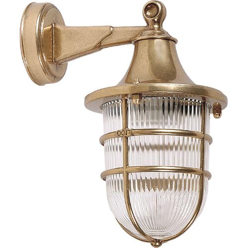Wandlampe außen E27 IP64 Haus Terrasse Glas Messing massiv Maritim Außenwandleuchte