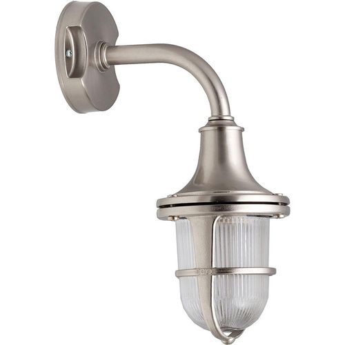 Wandlampe außen E27 IP64 Nickel Haus Terrasse Glas Echt-Messing Maritim Wandleuchte außen