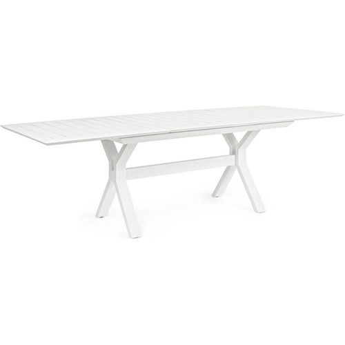 Ausziehtisch Kenyon 180-240x100x76 Aluminium Weiß