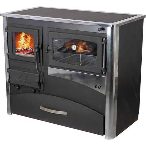 Kaminofen mit Backfach und Herdplatte ABC Concept 2 Air Rechts Mehrfachbelegung Holzofen 11,6 kW Kamin Ofen Holz Werkstattofen Schwedenofen Hüttenofen