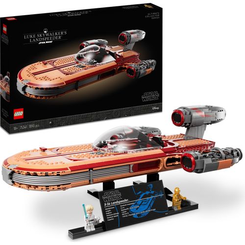 LEGO Star Wars Luke Skywalker’s Landspeeder, Ultimate Collector Series, Modellbausatz für Erwachsene mit C-3PO Minifigur und Lichtschwert 75341