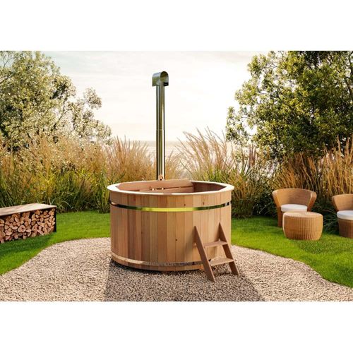 FinnTherm Badefass Bergen aus Holz , mit Montagematerial