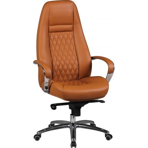 Bürostuhl AUSTIN Echt-Leder Caramel Schreibtischstuhl 120KG Chefsessel hohe Rückenlehne mit Kopfstütze X-XL