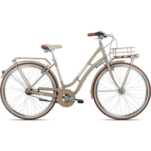 Maxim La Vita Nexus Citybike mit Tiefeinstieg & Front-Gepäckträger 28 Zoll Beige 50 cm