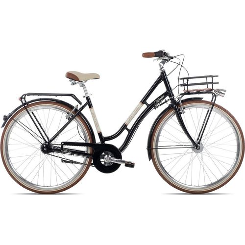 Maxim La Vita Nexus Citybike mit Tiefeinstieg & Front-Gepäckträger 28 Zoll Schwarz 55 cm