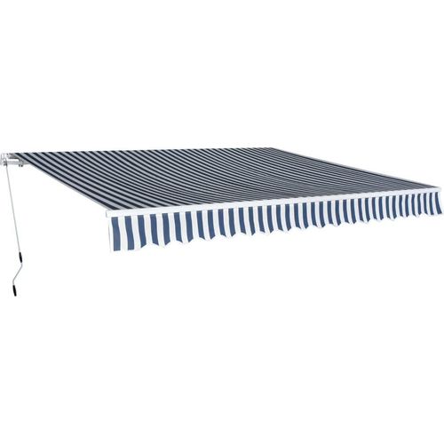 Sonnenschutz Markise CLORIS, Anti-UV Balkonmarkise Gelenkarmmarkise 400 cm Blau/Weiß