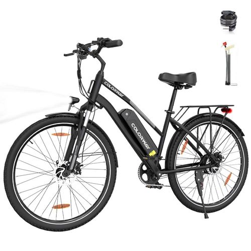 E-Bike Mountainbike - 28 ZOLL ELEKTRO-Trekkingrad Pedelec 40-100KM range,7 Gang, 250w Heckmotor, 540 Wh, MTB 36V15AH,abnehmbarer Akku, E-Cityrad