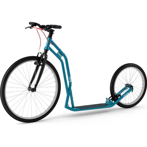 Yedoo Five Roller Scooter Tretroller - für Erwachsene und Teenager, bis 130 kg, mit Luftreifen 26/20 und verstellbarem Lenker Blau