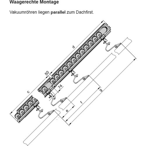 Viessmann Befestigungssatz zur Aufdachmontage (1 Röhrenkollektor)