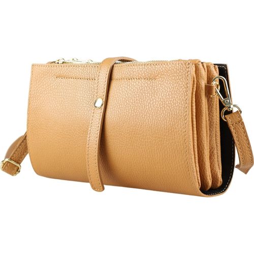 Umhängetasche Amber aus Leder mit 3 Hauptfächern von collezione alessandro