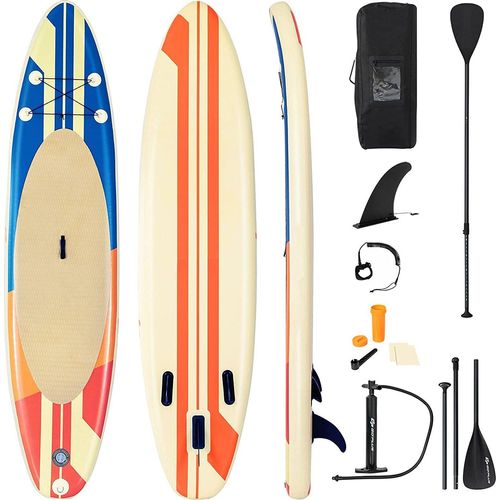 Stand Up Paddle Board, 335x76x15 cm, SUP Board mit Teleskop-Paddel, aufblasbar, Paddling Board mit komplettem Zubehör, bis zu 170 kg belastbar