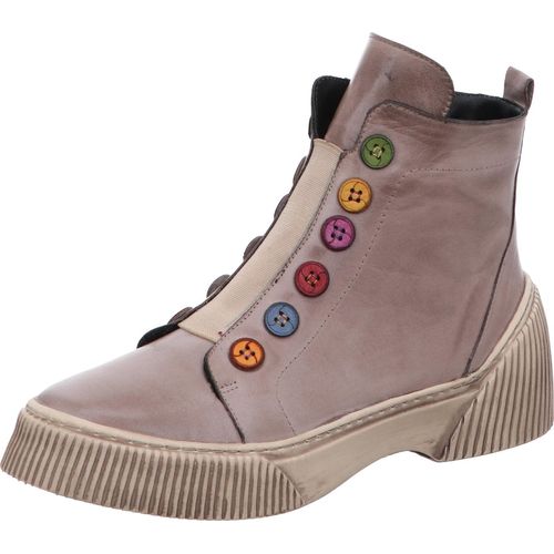Gemini Damen Boot Stiefelette bunte Knöpfe Reißverschluss 033100-02, Größe:40 EU, Farbe:Beige